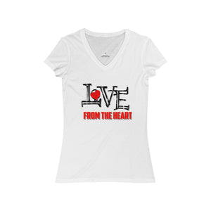 Women's Jersey Short Sleeve V-Neck Tee - Love From the Heart