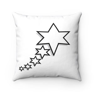 Spun Polyester Square Pillow - 6 Points 5 Stars (White)
