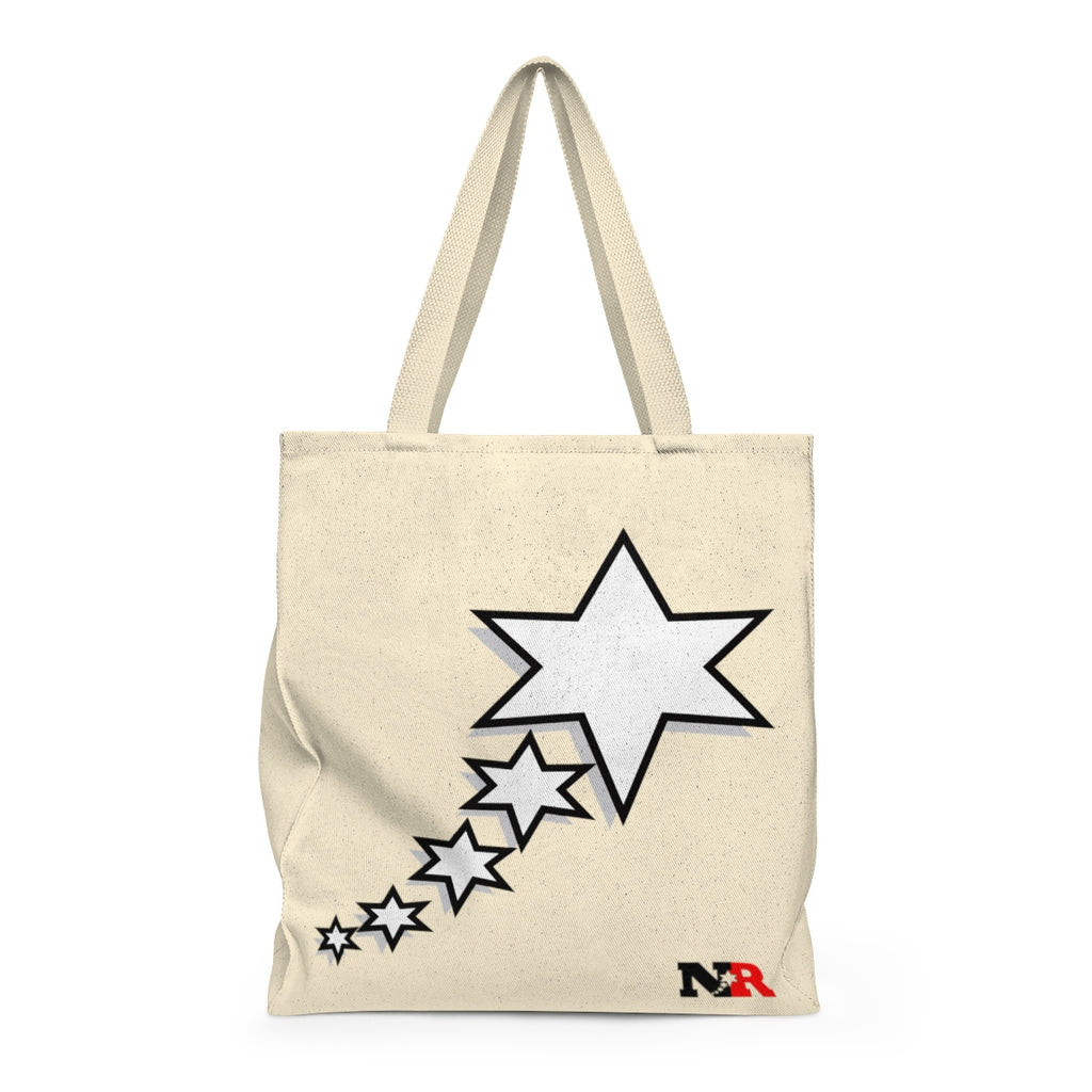 Shoulder Tote Bag - Roomy - 6 Points 5 Stars (White)