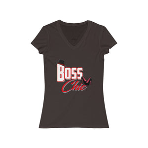 Women's Jersey Short Sleeve V-Neck Tee - Boss Chic