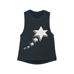 Women's Flowy Scoop Muscle Tank - 6 Points 5 Stars (White)