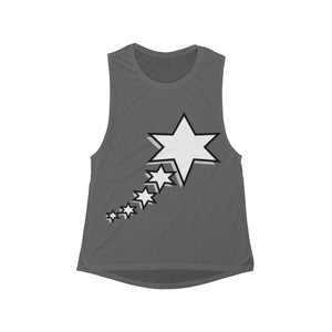 Women's Flowy Scoop Muscle Tank - 6 Points 5 Stars (White)