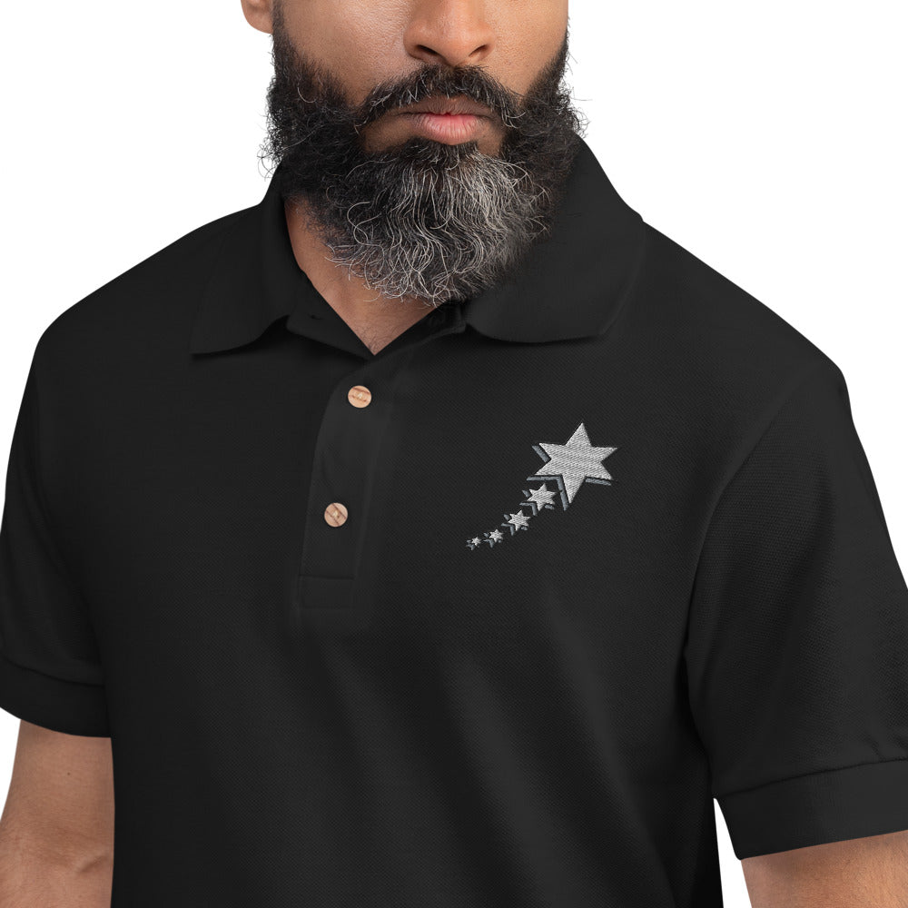 5 Stars 6 Points Embroidered Polo Shirt