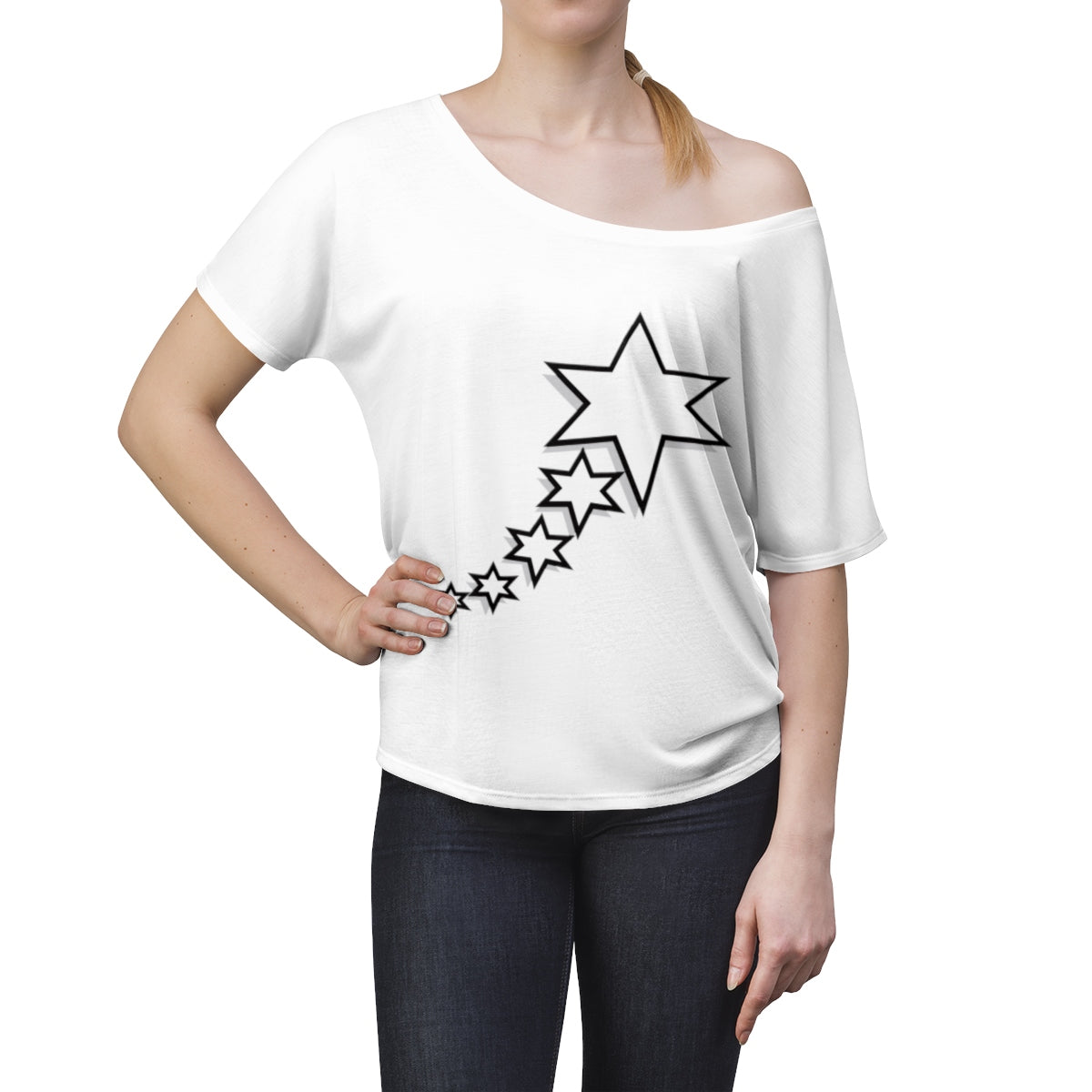 Women's Slouchy top - 6 Points 5 Stars (White)