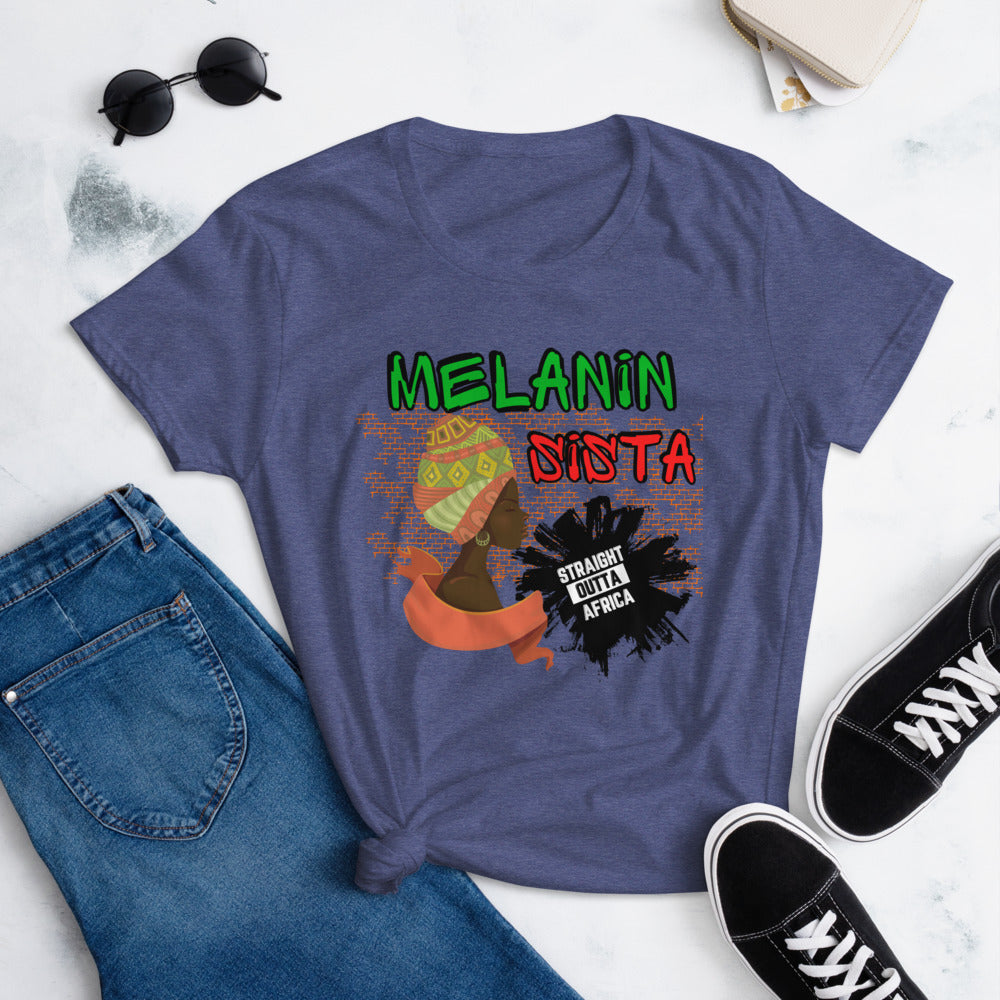 Melanin Sista Straight Women's short sleeve t-shirt